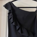 Chiara Boni 295  Marine Ruffled One-Shoulder Dress Size 42 Color Black Photo 2
