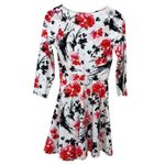 Abercrombie & Fitch Floral Dress Sz L Long Sleeve Mini White Pink Black Artsy Photo 1