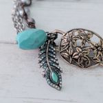 Lucky Brand Bracelet - Pretty with Turquoise Tone Feather Charm Photo 2