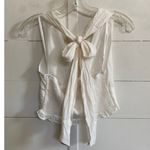 DO+BE  Women's Crepe Tie Neck Halter w/ Button Accents Cream - Medium NWOT Photo 1