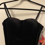 Haute Monde Black Velour Spagetti Strap Padded Bodysuit Sz XL NWT Photo 2