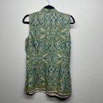 Bohemian Paisley Linen Coastalgirl Beach Gardencore Pin Tuck Top Size Medium Green Photo 5