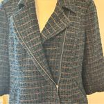 Coldwater Creek  teal green boucle tweed jacket bronze metallic threads Photo 6