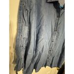 New Directions Curvy Blue Denim Look Button Up Long Sleeve Shirt, Lyocell, 1X Photo 2