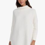 Free People  Ottoman Slouchy Mock Neck Tunic Sweater in White Size Small Photo 0