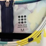 Title Nine  Floral Athletic Dress Blue Green Yellow Sleeveless Zip Back Pockets Photo 4