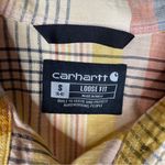Carhartt  Womens Lightweight Twill Plaid Button Down Shirt Loose Fit Size Small Photo 3