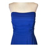 Lela Rose Dress Women XS Royal Blue Crinkle‎ Chiffon Strapless Bridesmaid Gown Photo 3