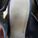 Black Leather Chunky Heels Cross Strap Gold Buckle Italian Size 6 Photo 6