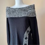 Venus  | Black Off-Shoulder Shift Sweater Dress Sz L Photo 2