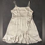 Wild Fable Champagne Satin Faux Wrap Dress with Adjustable Straps OWO size Large Photo 1