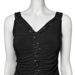 American Vintage Vintage Y2K Black Beaded Sequin Going Out Top Ruched XS/S Fairycore Whimsigoth Photo 5