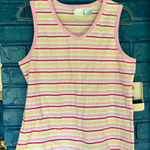 Pro Spirit  Pink and‎ Yellow Striped Tank Top Photo 0