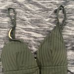 Shade & Shore Olive Green Ribbed Swimsuit by shade shore size L Photo 2