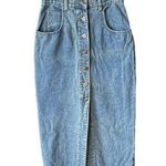 Arizona Vintage Denim Jean Button Front Midi Skirt. Size VTG sizing 9/10. Photo 0