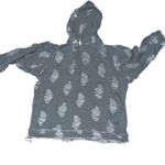 Distressed Ripped Grey Hoodie Women Oversized Casual Streetwear Gray Size L Photo 4