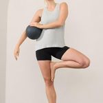 Athleta New L Ease In Rib Tank Modal Size Large Light Grey Heather Photo 0