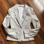 H&M  Silvery Gray Blazer Suit Jacket Single Breasted One Button Photo 0