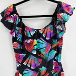 La Blanca  Ruffled Bandeau One Piece floral bathing suit  pattern Swimsuit sz 14 Photo 7