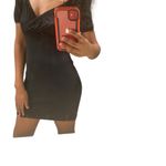 Missguided  black short puffy mesh sleeve mini dress Photo 1