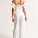 Abercrombie & Fitch White Off The Shoulder Jump Suit Photo 3
