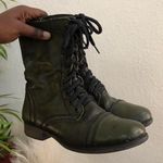 Steve Madden Green Troopa Military Style Combat Biker genuine leather lace-up boots Ankle Booties Grunge Goth Punk Rock Women 7M Photo 0