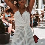 Zara Striped Knot Front Long Tunic Tank Cami White Size XS Photo 0