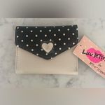 New Luv Betsey Polka Dots Beige / Black CCs Photo ID Flap Over Wallet Rare! Photo 0