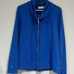 Woman’s D + Co Active Blue Medium Zip Up Mock Neck Sweatshirt Photo 0