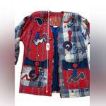 CRYSTAL Handwoven VINTAGE ART TO WEAR Embroidered Button Denim Blazer Medium Blue Photo 7