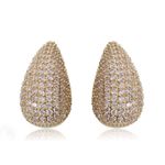 Jewels by Sunaina Narnia Stud Earrings Teardrop 14k Gold Plated CZ Micro Pave Photo 0