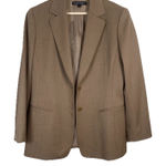 Lafayette 148 Wool Two Button Blazer Jacket Camel Tan Office Career Classic Photo 0