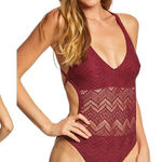 Vince Camuto New. crochet plunge neck swimsuit. Size 14 Photo 0