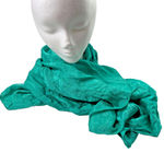 Vintage Damask Teal Green Square Scarf Rayon Floral Jacquard 34" Retro‎ Flowers Photo 0