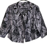 Dana Kay Purple & Black Floral Half Sleeve Cropped Blazer Jacket Size 14W Photo 0