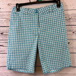 Women's Nike Golf Blue & White Gingham Bermuda Shorts Size 8 Photo 0