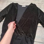 Altar'd State  Black‎ Gold Glitter Bodysuit Womens Medium Long Sleeve Party Top Photo 8