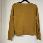 Athleta Mustard Yellow Womens Sweatshirt XXS Crewneck Long Sleeve Shirt Distress Photo 5