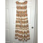 April Cornell Lillian Maxi Dress Floral Tiered Sleeveless Boho Size M White Size M Photo 3