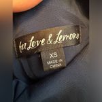 For Love & Lemons  Navy Blue Polka Dot Chiffon Ruched Lula Mini Dress XS Photo 3