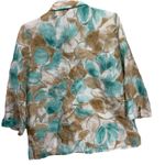 Alfred Dunner ~ Blouse Women Sz 12 Semi Sheer Floral Button Up w Tank Top Photo 4
