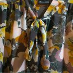 7th Avenue Sheer Grey blouse with gold and pastel colors Gray Size L Photo 2