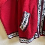 Gamboa 100% Alpaca Wool Zip Women’s S/M Cardigan Hooded Sweater Red Soft Photo 3