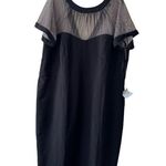 Maggy London Illusion yoke crepe cocktail dress Size 14 With Sheer Sleeves 24W Photo 3