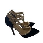 Wild Diva  ADORA-64 Sexy Studded Stilletto Heels Black and Tan‎ Size 7 Photo 3