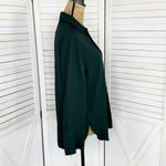 ZARA  V Neck Button Front Shirt Blouse Dark Green Small Long Sleeve Photo 2