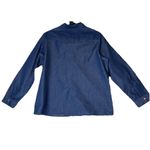 Blair  Large Blue Denim Embroidered‎ Button Top Cardinals Birds Pockets Roll Tab Photo 1