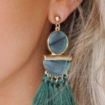 ✨ Emerald Green Drop Tassel Earrings✨ Green Photo 0