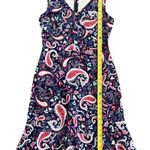 Talbots NEW Flounce Hem Fit Flare Dress Watercolor Floral Paisley Size Small P Photo 5