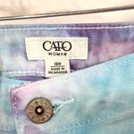 Cato  Plus Size 18W Denim Shorts Handmade Tie Dye Denim Shorts‎ Blue Purple 167 Photo 4